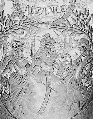 Deckelpokal mit Huldigung an die Große Allianz im Spanischen Erbfolgekrieg, um 1702-1713