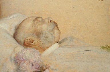 Franz v. Matsch: Franz Joseph auf seinem Sterbebett, Ölgemälde, 1916