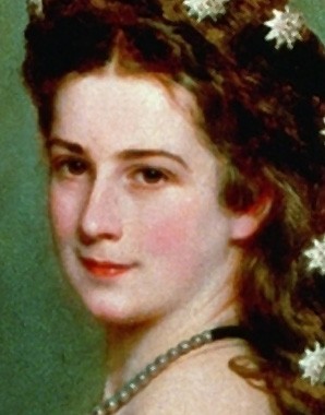 Franz Xaver Winterhalter: Kaiserin Elisabeth im Ballkleid mit Diamansternen im Haar, Ölgemälde, 1865
