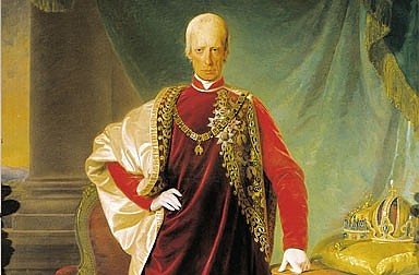 Friedrich von Amerling: Franz II./I. im Ornat des Ordens vom Goldenen Vlies, Ölgemälde, 1832