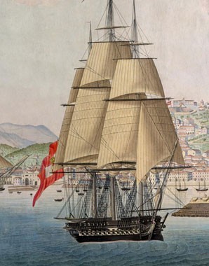 Giovanni Passi: Abfahrt der K. K. Österreichischen Fregatten "Austria" und "Augusta" von Triest nach Brasilie…