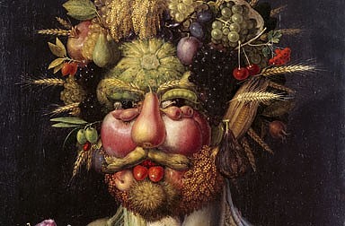 Giuseppe Arcimboldo: Emperor Rudolf II as the harvest god Vertumnus, 1590/91
