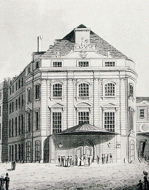 *Im Kärntnerviertel: Kärntnertor-Theater*, c. 1858, after an anonymous coloured copperplate engraving