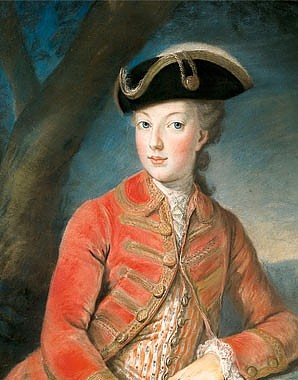 Joseph Kranzinger: Marie Antoinette im roten Jagdkostüm, Pastell auf Pergament, um 1768