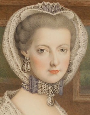 Marie Christine in a white gown, mid-18th century, gouache