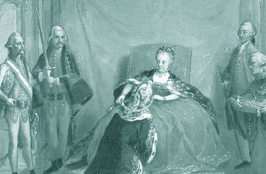 Werkstatt des Hofmalers Martin van Meytens: Verleihung des Sankt-Stephansordens durch Maria Theresia, Ölgemäl…