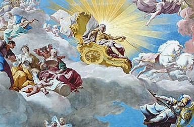 Paul Troger: Apotheose Karls VI., Deckenfresko über der Kaiserstiege des Stiftes Göttweig, 1739