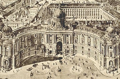 Scenographic view of the Vienna Hofburg, 19th century