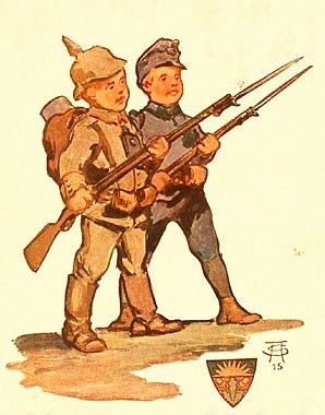 'Shoulder to shoulder', from the postcard album *Kriegserinnerungen 1914-15*