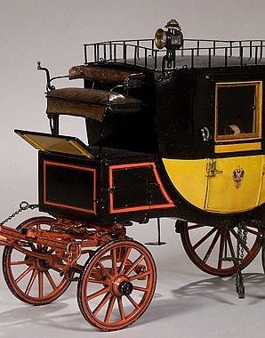 Coach for transporting people, luggage and mail, 19th century