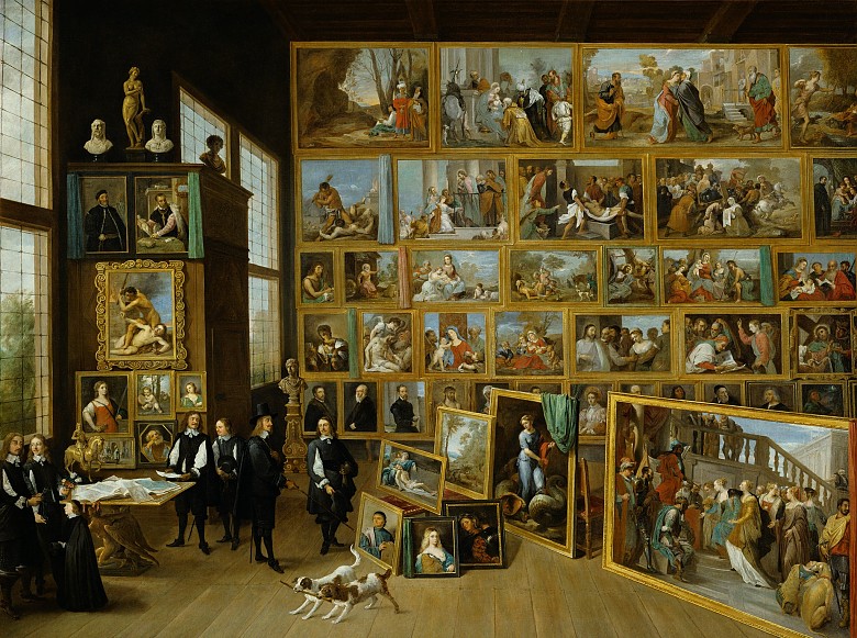 David Teniers d. J.: Erzherzog Leopold Wilhelm in seiner Galerie in Brüssel, um 1651