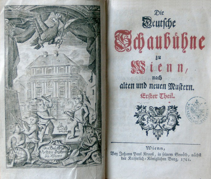 *Die deutsche Schaubuehne zu Wienn*, a collection of German-language plays in 16 volumes, 1761