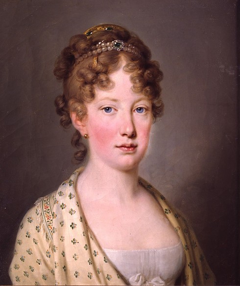 Erzherzogin Leopoldine, Tochter des Kaisers Franz II./I. und spätere Kaiserin von Brasilien, Ölgemälde, um 18…