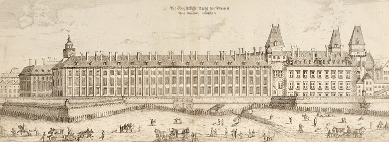Georg Matthäus Vischer: The imperial palace at Vienna, copperplate engraving from: *Topographia archiducatu...