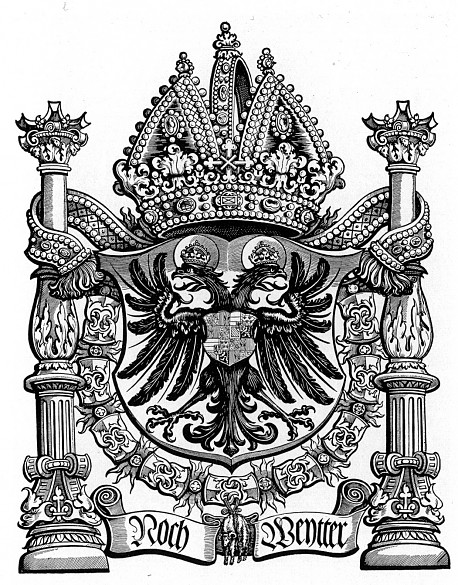 Heinrich Vogtherr the Elder: Arms of Emperor Charles V, wood engraving, c. 1547