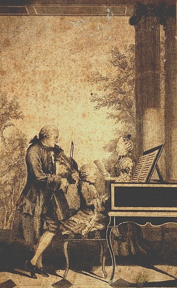 Jean Baptist Delafosse after Louis Carrogis de Carmontelle: Leopold Mozart making music with his children, ...
