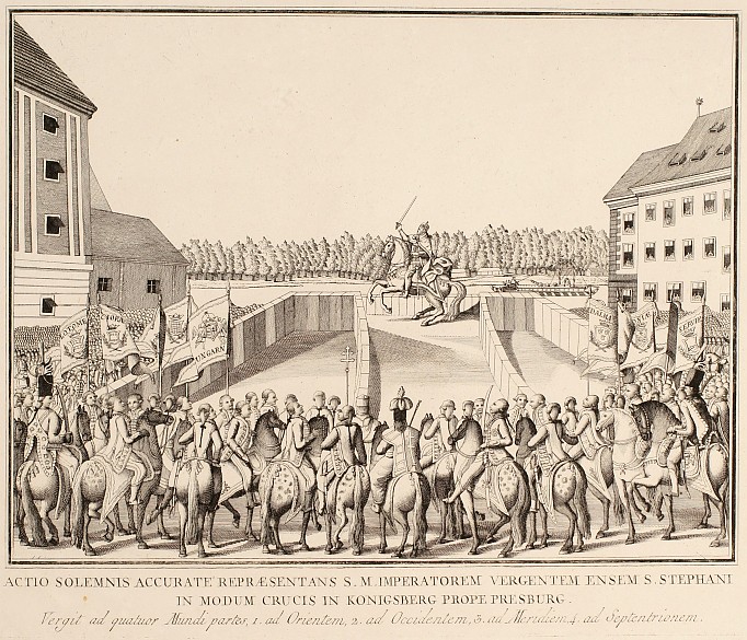 The coronation of Leopold II as King of Hungary in Pressburg, copperplate engraving, 18th century
