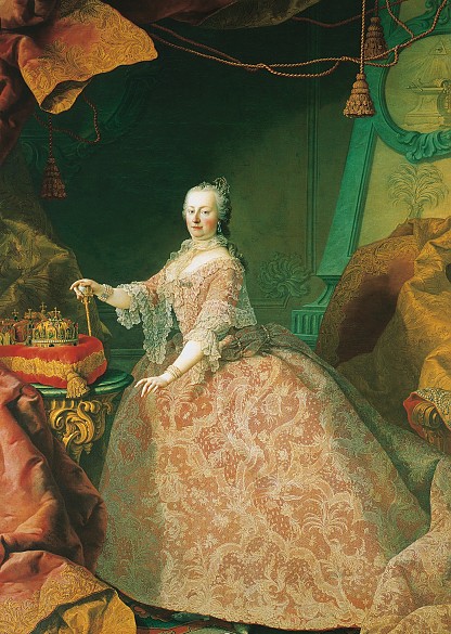 Martin van Meytens: Maria Theresia im rosa Spitzenkleid, Ölgemälde, um 1755