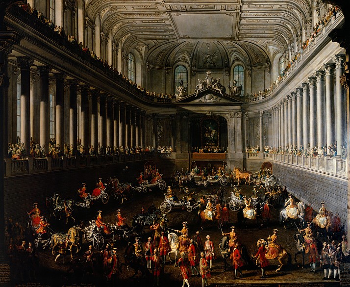 Martin van Meytens and studio: The Ladies' Carousel in the Winter Riding School, painting, after 1743